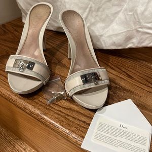 Dior heeled slide/ white / 7.5